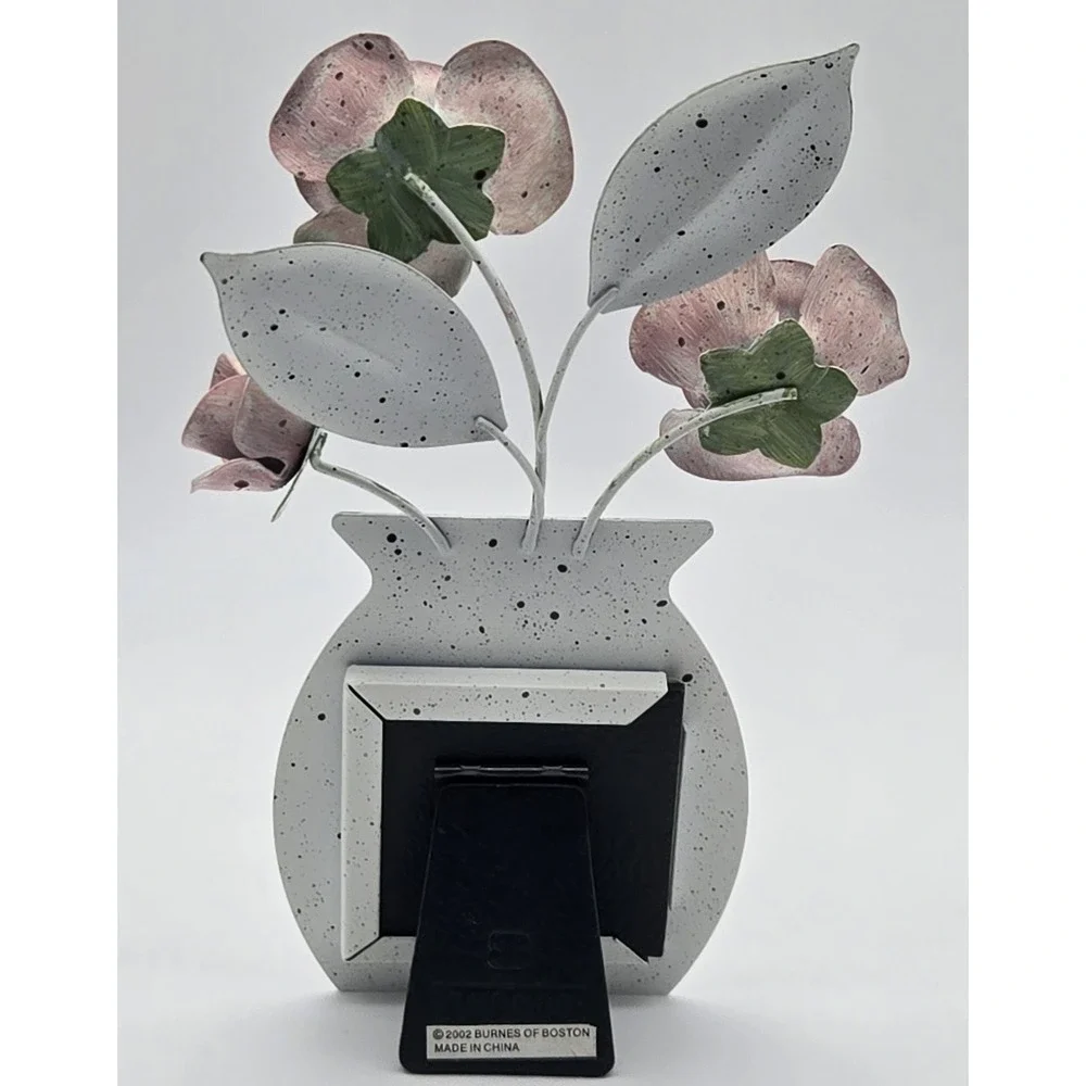 Burnes of Boston Metal Roses Picture Frame 8x3.5 Pink‎ Floral Tabletop Decor
